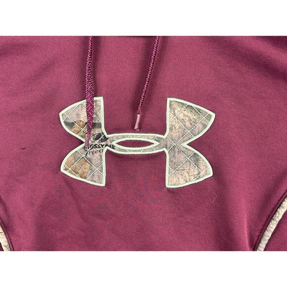 Under Armour Hoodie Women's 2XL XXL Storm Purple Camo Pullover Sweatshirt Fleece - Picture 6 of 8